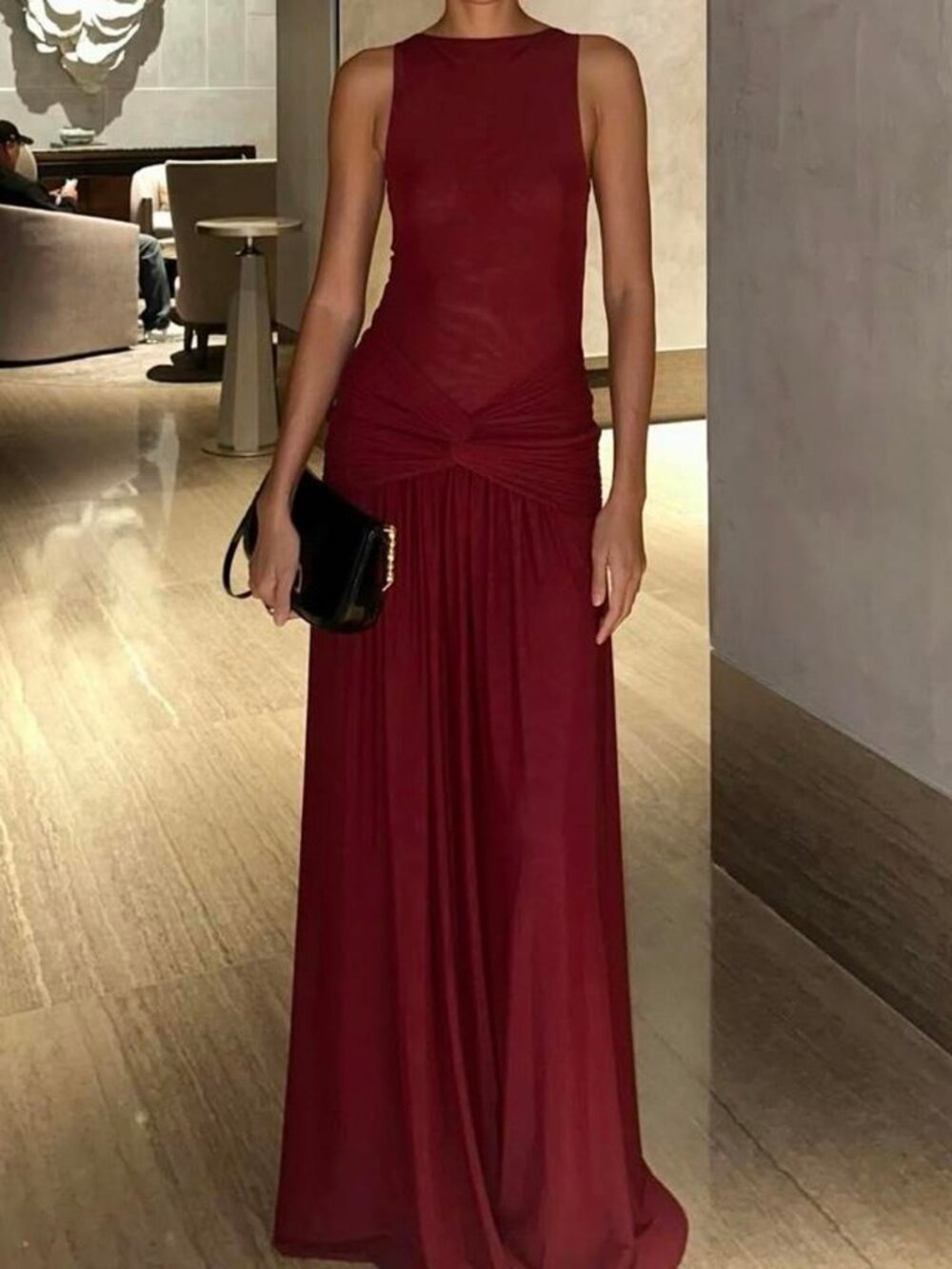 Women's Red and Burgundy Dress